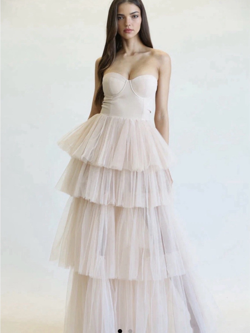 Blithe LA Beige Strapless Gown